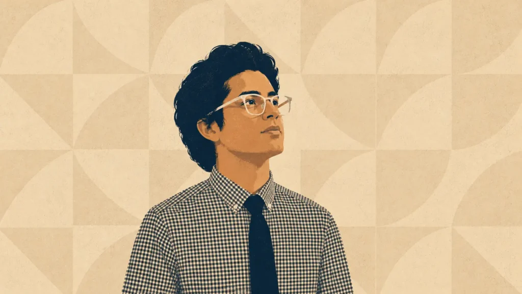 Illustrated portrait of Sebastian for the Ottawa Gospel Hall testimony sermon “From Doubt to It Is Finished,” based on John 19:30