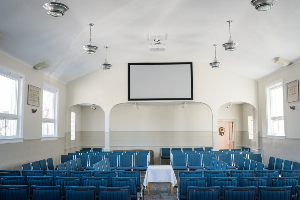 Interior of meeting room at Ottawa Gospel Hall