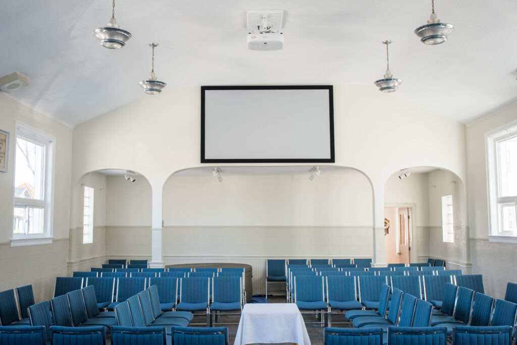 Interior of meeting room at Ottawa Gospel Hall