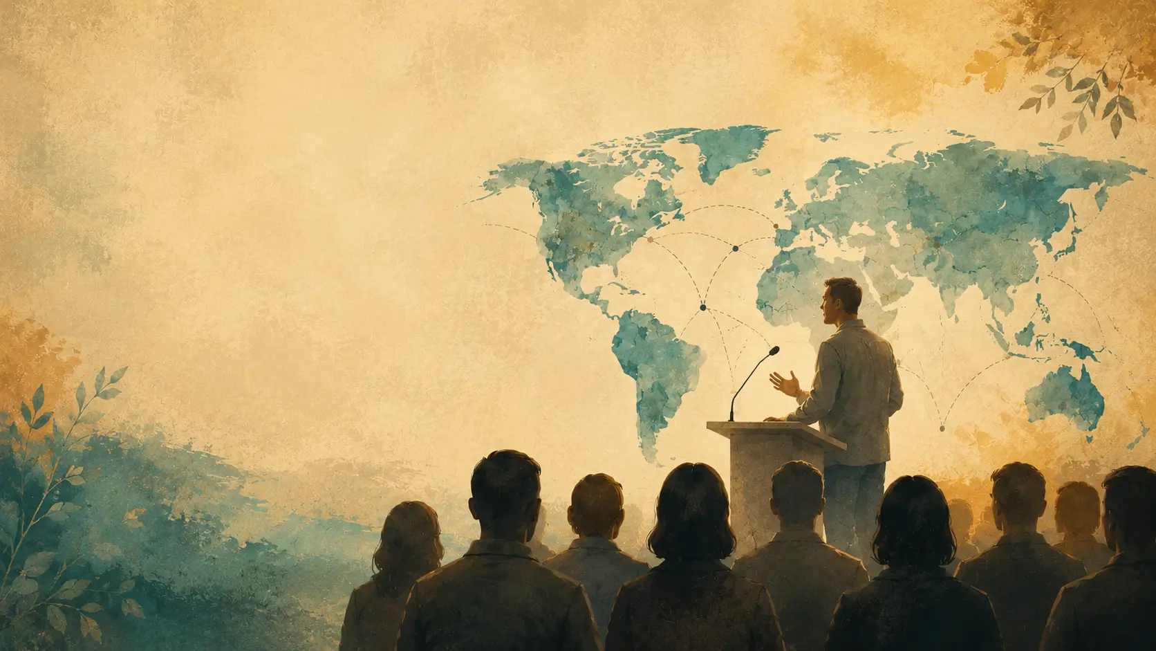 Missionary sharing a monthly report about gospel work around the world at Ottawa Gospel Hall