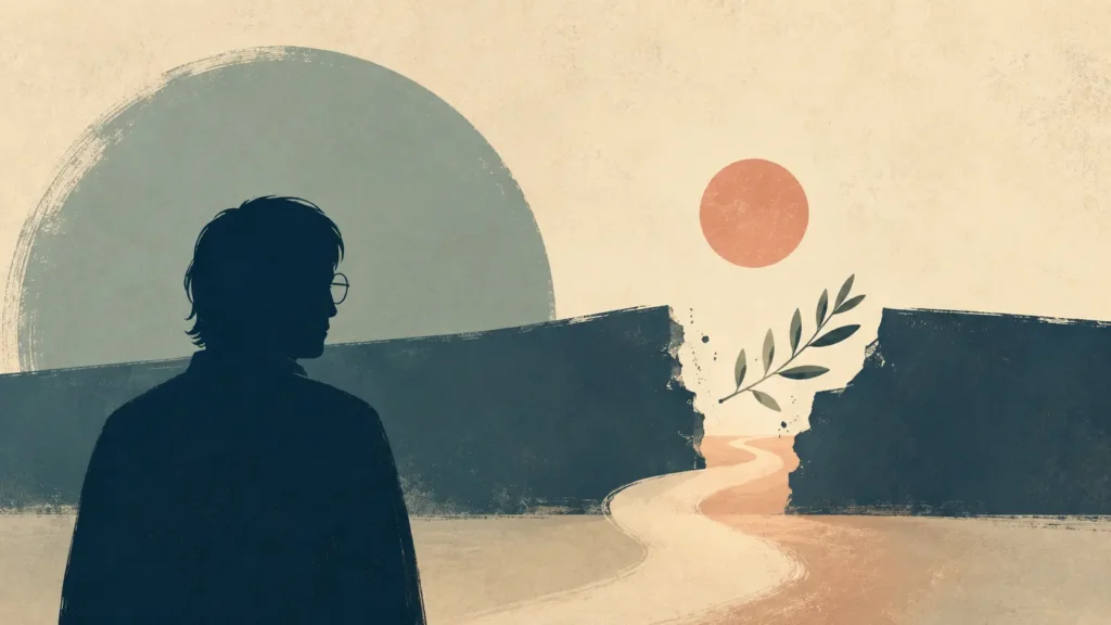Editorial illustration contrasting John Lennon’s imagined peace with the lasting peace Jesus gives in John 14:27.