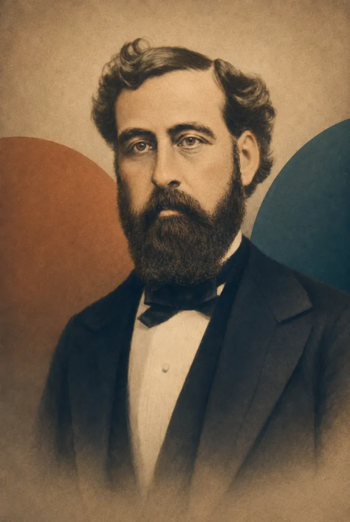 Illustrated portrait of Philip Bliss